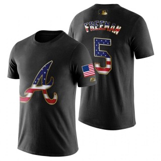 Atlanta Braves Freddie Freeman Black 2019 Stars & Stripes T-Shirt