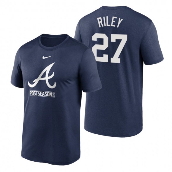 Atlanta Braves Austin Riley Navy 2020 Postseason Authentic Collection T-Shirt