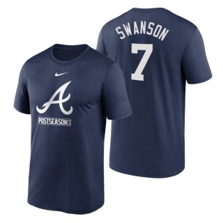 Atlanta Braves Dansby Swanson Navy 2020 Postseason Authentic Collection T-Shirt