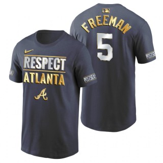 Atlanta Braves Freddie Freeman Navy 2020 Postseason Golden Edition T-Shirt
