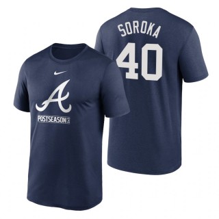 Atlanta Braves Mike Soroka Navy 2020 Postseason Authentic Collection T-Shirt