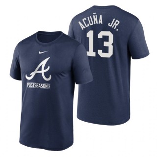 Atlanta Braves Ronald Acuna Jr. Navy 2020 Postseason Authentic Collection T-Shirt