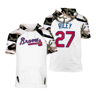 Atlanta Braves Austin Riley White Camo Raglan Hoodie T-Shirt 2021 Memorial Day