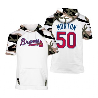 Atlanta Braves Charlie Morton White Camo Raglan Hoodie T-Shirt 2021 Memorial Day
