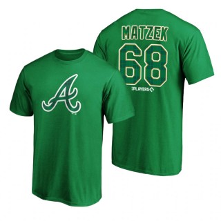 2021 St. Patrick's Day Atlanta Braves Tyler Matzek Green Emerald Plaid T-Shirt
