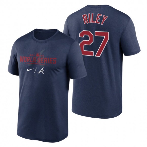 Atlanta Braves Austin Riley Navy 2021 World Series Dugout T-Shirt