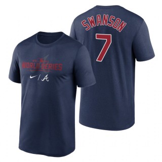 Atlanta Braves Dansby Swanson Navy 2021 World Series Dugout T-Shirt