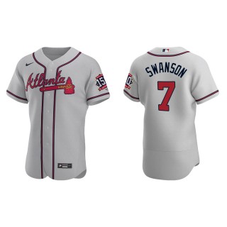 Dansby Swanson Gray 2021 World Series 150th Anniversary Jersey