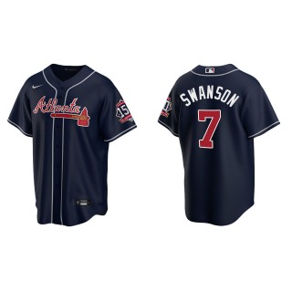 Dansby Swanson Navy 150th Anniversary Replica Jersey