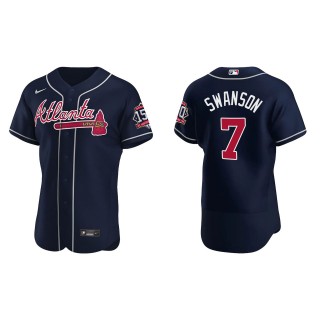 Dansby Swanson Navy 2021 World Series 150th Anniversary Jersey