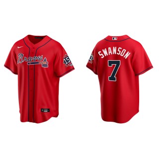 Dansby Swanson Red 150th Anniversary Replica Jersey