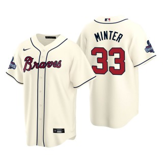 A.J. Minter Men's Atlanta Braves Nike Cream Alternate 2021 World Series Champions Replica Jersey