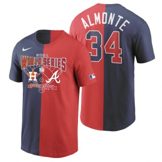 Atlanta Braves Abraham Almonte Charcoal 2021 World Series Matchup Split T-Shirt