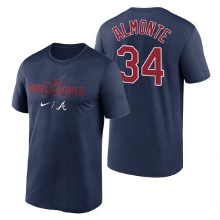 Atlanta Braves Abraham Almonte Navy 2021 World Series Dugout T-Shirt
