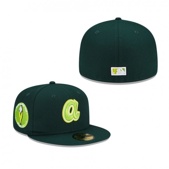 Atlanta Braves New Era 1972 MLB All-Star Game Color Fam Lime Undervisor 59FIFTY Fitted Hat Green