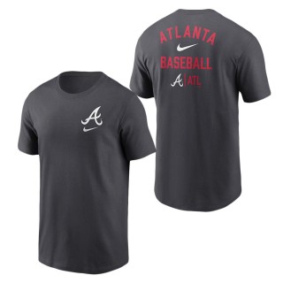 Atlanta Braves Charcoal Logo Sketch Bar T-Shirt
