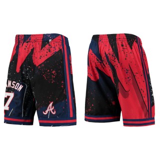 Men's Dansby Swanson Atlanta Braves Mitchell & Ness Red Hyper Hoops Shorts