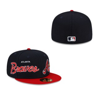 Atlanta Braves Double Logo 59FIFTY Fitted Hat