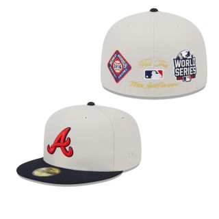 Men's Atlanta Braves Gray Navy World Class Back Patch 59FIFTY Fitted Hat