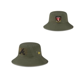 Men's Atlanta Braves Green 2023 Armed Forces Day Bucket Hat
