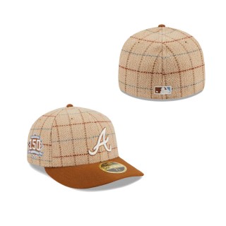 Atlanta Braves Herringbone Check Low Profile Fitted Hat