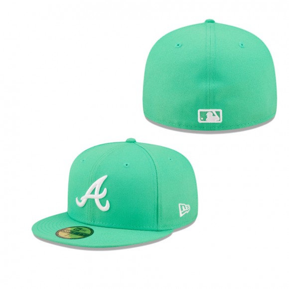 Men's Atlanta Braves Island Green Logo White 59FIFTY Fitted Hat