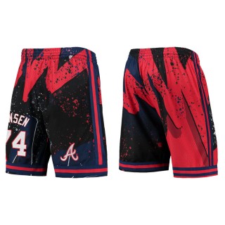 Men's Kenley Jansen Atlanta Braves Mitchell & Ness Red Hyper Hoops Shorts