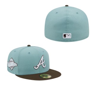 Atlanta Braves Light Blue Brown Beach Kiss 59FIFTY Fitted Hat