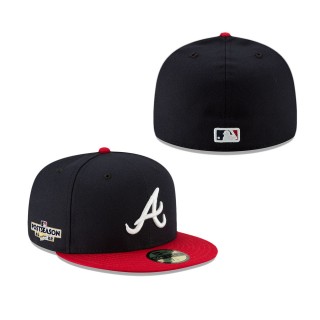 Men's Atlanta Braves Navy Red 2022 Postseason 59FIFTY Fitted Hat
