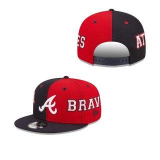 Men's Atlanta Braves Navy Red Team Split 9FIFTY Snapback Hat