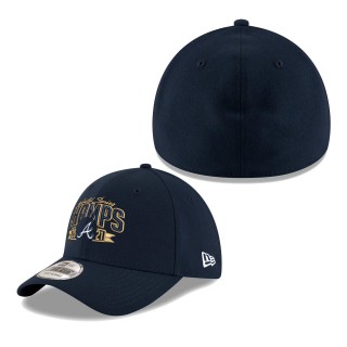 Atlanta Braves New Era 2021 World Series Champions Locker Room Replica 39THIRTY Flex Hat Navy
