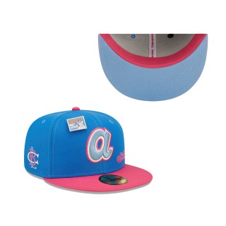 Atlanta Braves Blue Pink MLB x Big League Chew Curveball Cotton Candy Flavor Pack 59FIFTY Fitted Hat