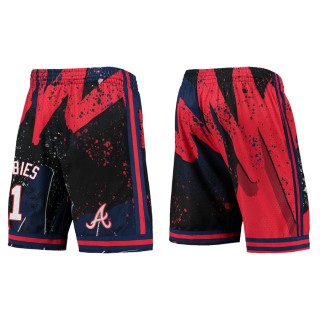 Men's Ozzie Albies Atlanta Braves Mitchell & Ness Red Hyper Hoops Shorts