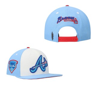 Atlanta Braves Pro Standard Blue Raspberry Ice Cream Drip Snapback Hat White Light Blue