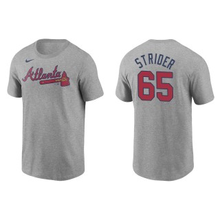 Men's Atlanta Braves Spencer Strider Gray Name & Number T-Shirt