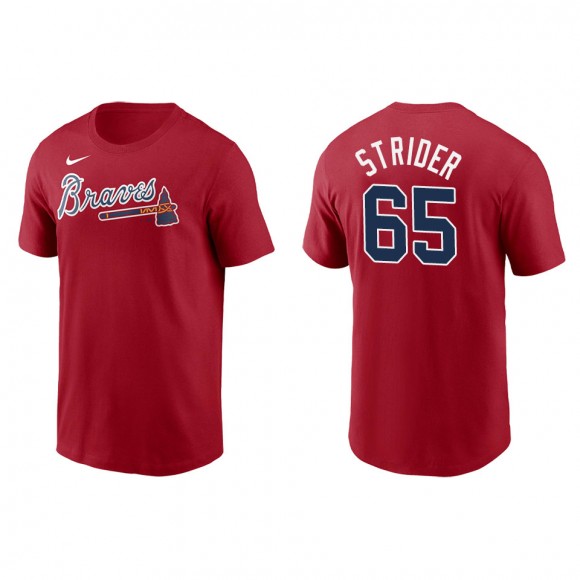 Men's Atlanta Braves Spencer Strider Red Name & Number T-Shirt