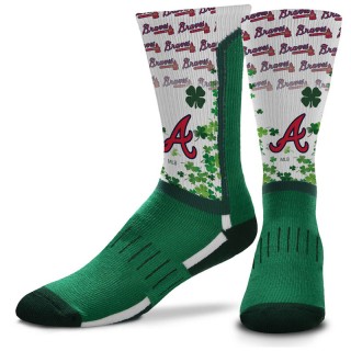 Atlanta Braves For Bare Feet Four Leaf St. Patrick's Day V-Curve Crew Socks