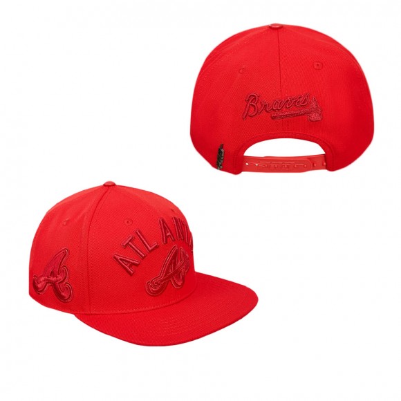 Men's Atlanta Braves Triple Red Snapback Hat