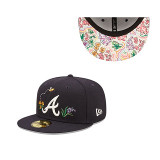 Atlanta Braves Watercolor Floral 59FIFTY Fitted Hat