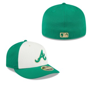 Atlanta Braves White Green 2024 St. Patrick's Day Low Profile 59FIFTY Fitted Hat