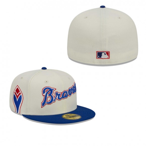 Atlanta Braves White Retro Jersey Script Fitted Hat