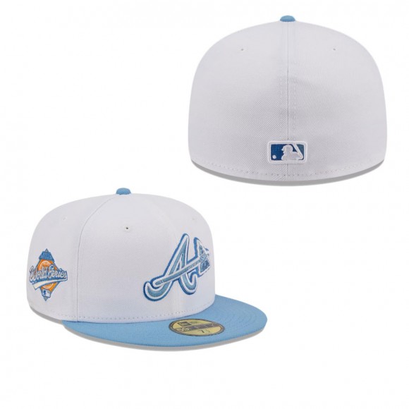 Atlanta Braves White Sky Fitted Hat