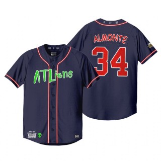 Atlanta Braves Abraham Almonte Navy 25th Anniversary Outkast Atliens Jersey