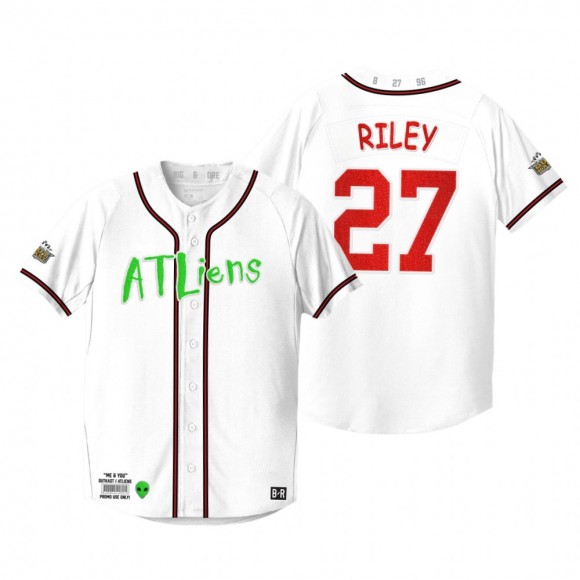 Atlanta Braves Austin Riley White 25th Anniversary Outkast Atliens Jersey