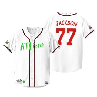 Atlanta Braves Luke Jackson White 25th Anniversary Outkast Atliens Jersey