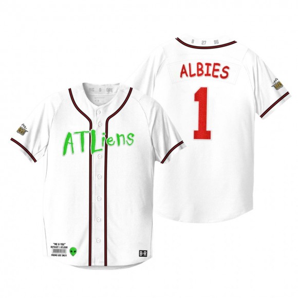Atlanta Braves Ozzie Albies White 25th Anniversary Outkast Atliens Jersey
