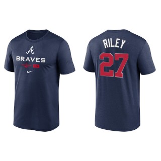 Austin Riley Atlanta Braves Navy 2022 Postseason Authentic Collection Dugout T-Shirt