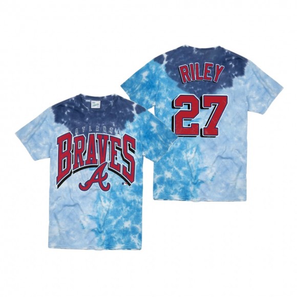 Atlanta Braves Austin Riley Blue Tri Dye Vintage Tubular T-Shirt