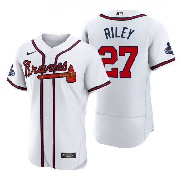 Austin Riley Atlanta Braves Nike White 2021 World Series Champions Authentic Jersey