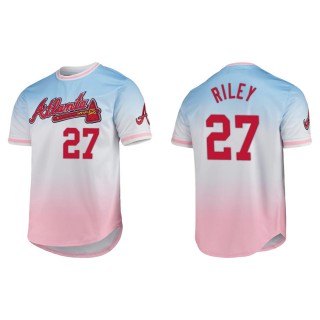 Austin Riley Atlanta Braves Pro Standard Ombre T-Shirt Blue Pink